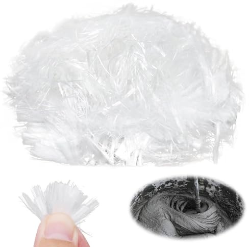 900g Polypropylen Faser, 12 mm Polyfasern für Beton, Polymerfasern, Polymerfasern Verstärkung Widerstand, Verhindert Rissbildung Reduziert Schrumpfung, Homogene, für Beton, Mörtel, Gips, Zementmörtel
