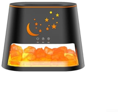 Humidificador USB para dormitorio con lámpara de piedra de sal y simulación de llama para mejorar el sueño y los niveles de humedad del aire