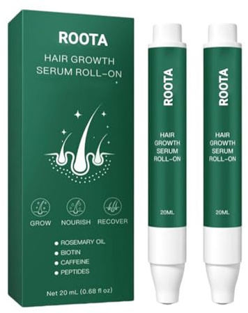 Roota Hair Growth Roll-on Serum, Suero rodillo para el crecimiento del cabello Roota cabello, suero de revitalización del cabello para un cabello más grueso y saludable (1 palos)