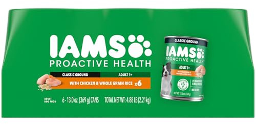 IAMS Proactive Health Ground Wet Dog Food, Chicken, 13 oz, 6 Pack