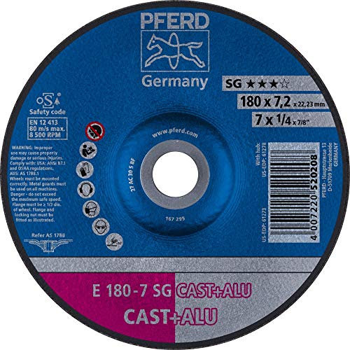 PFERD 62217681 Lot de 10 disques à ébarber E 180-7 SG CAST + ALU