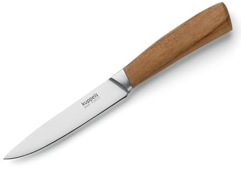 Kuppels Allzweckmesser WOOD | Klingenlänge 12 cm | scharfes Küchenmesser mit Akazienholzgriff | Klinge aus gehärtetem Edelstahl | Küchenmesser für präzises Schneiden | scharfes Gemüsemesser
