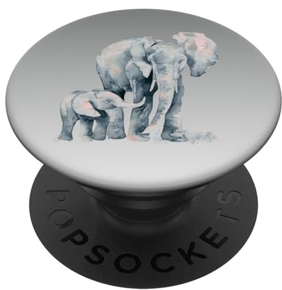 PopSockets Beautiful Elephant Walk Parent Child Love PopSockets PopGrip: Swappable Grip for Phones & Tablets