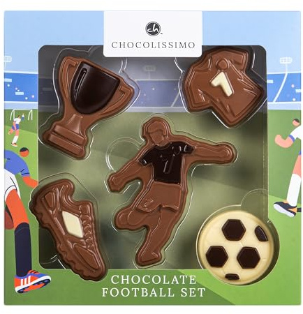 Fußballer-Set - aus Schokolade | Schoko Fußball Set | Geschenk für Fußball-Fans | Geburtstagsgeschenk | Kinder | Erwachsene | Mann | Frau | lustige Geschenkidee