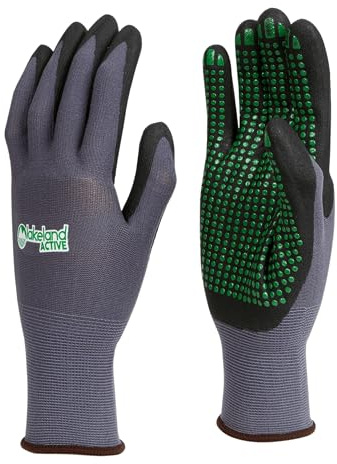 Lakeland Active Eskrigg Nitrile Palm Work & Garden Gripper Gloves - Grey - X-Large