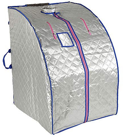 Infrarot- und tragbare Sauna | Home Spa für eine Person | Ideal zur Entgiftung und Gewichtsabnahme 70 cm x 80 cm x 98 cm (Silber)