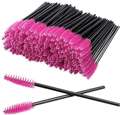 300 Pcs Disposable Mascara Wand Eyelash Brush for EyeLash Extension Supplie(Red)