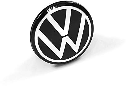 Volkswagen 10A601171AWA Nabenkappe (1 Stück) Abdeckkappe Radnabenkappe Nabenabdeckung Alufelge, schwarz/pure white