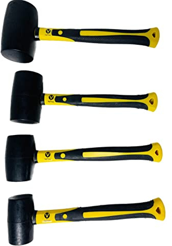 Gummihammer Schonhammer Hammer 370/500/700/1200g Hämmer 4 tlg Set je 1