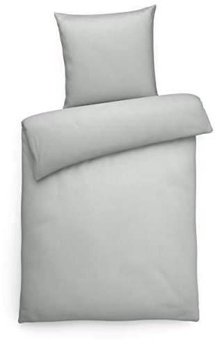 Carpe Sonno Interlock Jersey Bettwäsche 135x200 [Made in Germany] 100% feinste Baumwolle | Luxus Bettwäsche Jersey 135 x 200 | Bettbezug mit Reißverschluss für das ganze Jahr - Grau
