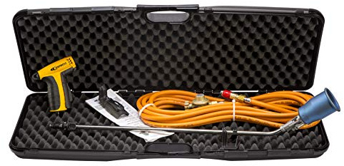 Lötkolben Set - Lötlampe mit Piezozündung - Dachrinnen Lötset - Schweißbrenner - Lötzubehör - Schrumpfpistole Wizz Leistung 100kW Hals 600mm mit Zubehör