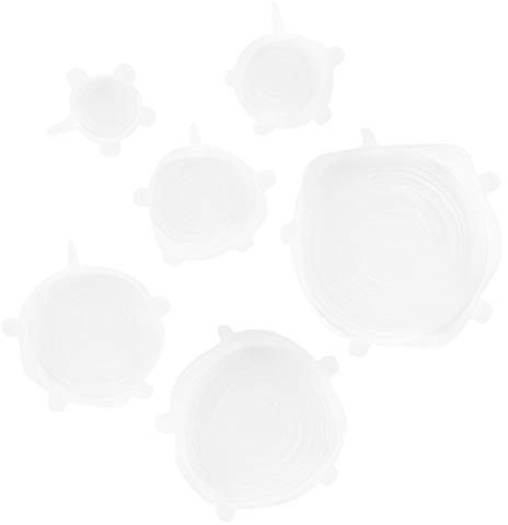 Cyrank 2 Sets Silicone Stretch Food Covers, Platinums-Cured Food Grade Silicon with Stretchable Round and Square Food Sealing Covers for microwave and Freezer