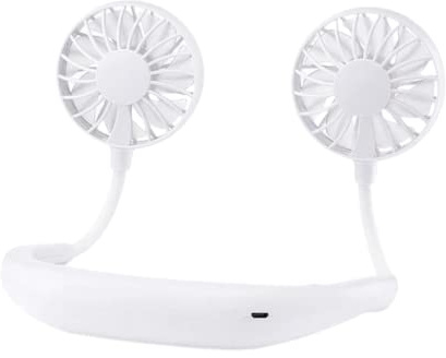 Tilz Neck Fan Cooler - Neck Cooling Fan, Rechargeable Light Up USB Camping Accessories Gifts For Men And Women - Portable Holiday Accessories Personal Fan Mini Neck Fan (White)