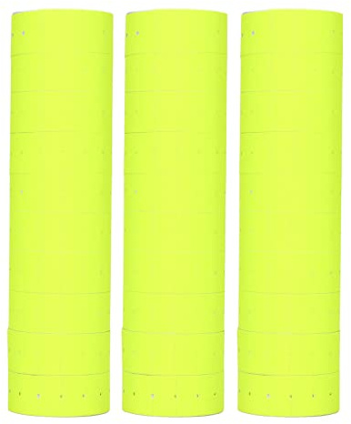 30 Rollen Preisetiketten Etiketten, 15000 Tragbar Preisauszeichnungsetiketten für Mx-5500 M5500 Weiße Preismarker-Aufkleber Etikettenpapier Etikettenetiketten 21 x 12mm (Gelb)