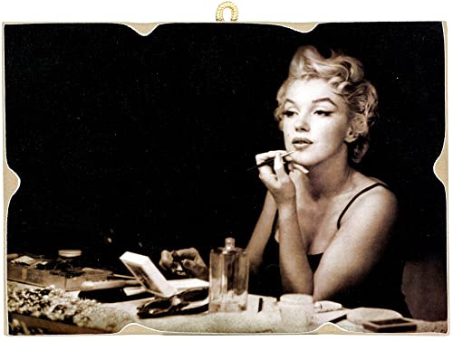 KUSTOM ART Bild im Vintage-Stil, Schauspieler, Hollywood, Marilyn Monroe, Druck auf Holz, 18 x 25 cm, Möbel für Kosmetikerinnen, Schönheitssalon, Friseure