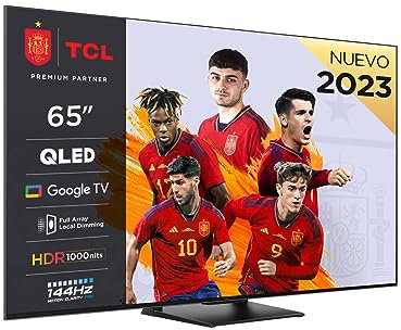 TCL 65T8A TV, QLED, HDR 1000 nits, Full Array Local Dimming, IMAX Enhanced, 144 Hz VRR, Dolby Vision & Atoms TV Powered by Google