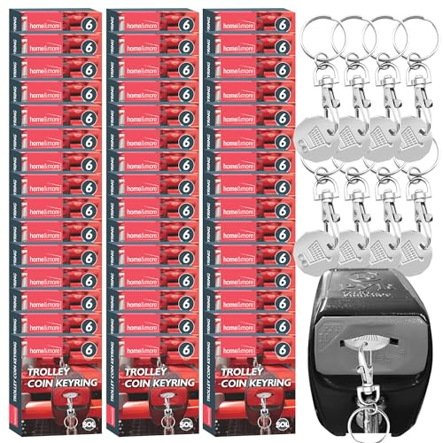 SOL 288pk Trolley Coin Keyring Bulk Set - Shopping Trolley Tokens for Carts | Durable new pound coin design, for supermarket carts, easy access shopping token keyring
