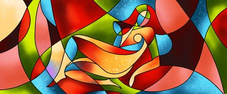 adrium Acryl-Bild 140 x 60 cm: Sexy Frau-Buntglas-Kunstwerk (115725810)