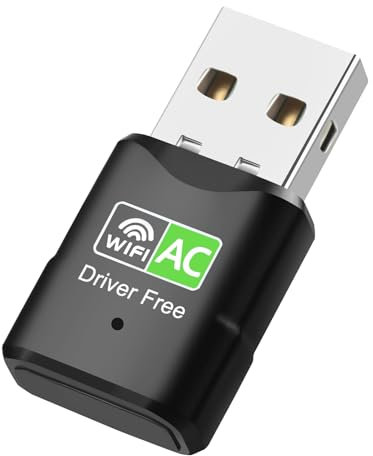 Oliveria Chiavetta USB WLAN AC600 con driver integrato, DualBand 5GHz/2.4GHz, adattatore WiFi USB per PC/desktop/laptop, compatibile con Windows XP/7/8/10/11, adattatore USB WLAN