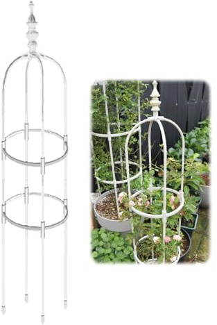 Terrasse Rankhilfe Obelisk Rosensäule Rankhilfe Garten Obelisk Turm Ranksäule Witterungsbeständig Freistehend F. Kletterpflanzen U. Rosen 90cm/120cm/150cm/180cm High ( Color : Weiß , Size : ID28cm*H90