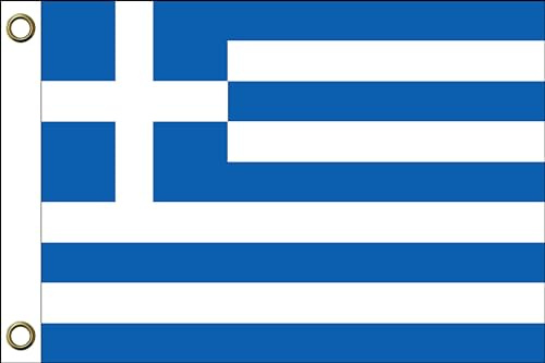 Drapeaux de la Grèce - 150 cm x 90 cm / 90 x 150 cm - Résistant aux intempéries et durable - Polyester avec deux œillets