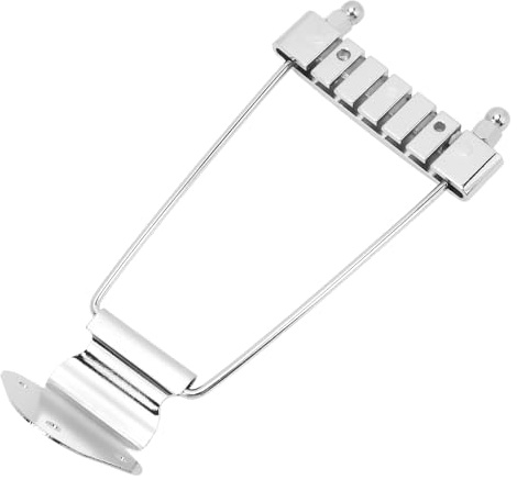 Gitarren-Trapezbrücke, Metall-Ersatz-Saitenhalter für 6-saitige Jazzgitarre mit Schrauben, Geeignet für E-Gitarren und Bass (SILVER)