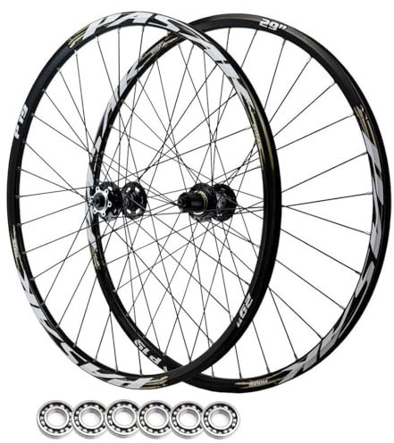 LPYDWZ MTB Steckachsen Radsatz 24/26/27,5/29 Zoll, Aluminiumlegierung Scheibenbremse Abgedichtetes Lager 32H Fahrrad Hinterradfelge for 7-12 Gang 2210G(Black,Thru AXLE 24 inch)