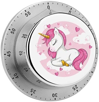Kitchen Timer Pink Unicorn Magnetic Countdown Countup Timer For Cooking Baking 8cm