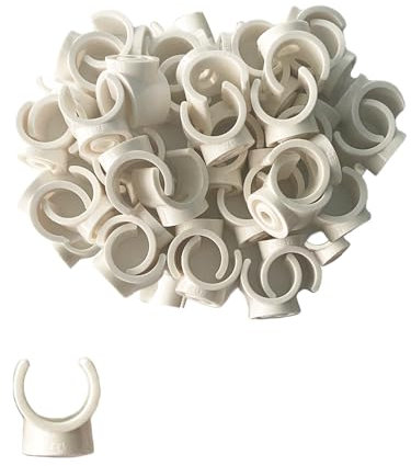 CZAKOMIX Lot De 40 Colliers De Serrage En Pex, Clips De Tuyau En Plastique, Crochets En U De 25 mm, Pour La Plomberie Et La Tuyauterie, Vis Non Incluses(Blanc)