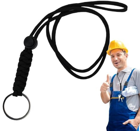 jamgeery Paracord-Lanyard-Halskette, Hals-Lanyards für Schlüssel, Paracord-Lanyards für Outdoor-Aktivitäten, Tragbares Ausweisband für Outdoor-Aktivitäten für Schlüssel, Karte, Pfeife,