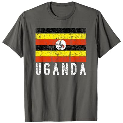 Ugandan Flag Of Uganda Africa Distressed Men Women Kids T-Shirt