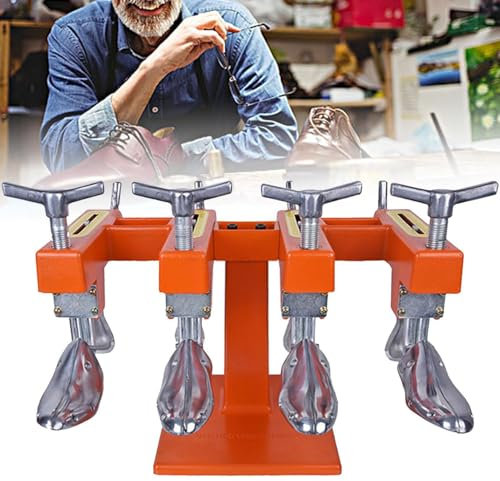 Two Heads Shoe Stretcher Machine, Professional Shoe Stretcher, Adjustable Width Length Aluminum Shoes Expansion Machine Shoe Stretcher with 4 Pairs of Aluminum Repair Kit,4Heads