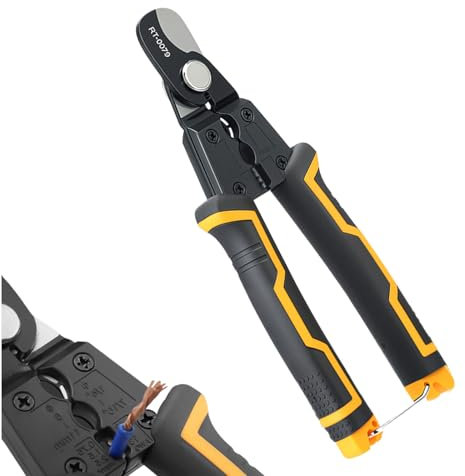 Bollisate Cortacables | Herramienta Multifunción para Cortar - Cizallas con Bloqueo de Seguridad, Diseño Ergonómico de Precisión para Cortar, Pelar y Romper Cables Eléctricos