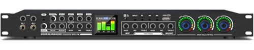 HGOuhK Digital Equalizer Professional KTV Digital Pre-stage Effector, Anti-Heuling Audio Processor, Karaoke Mixer Reverberator Graphic Equalizer (Schwarz)