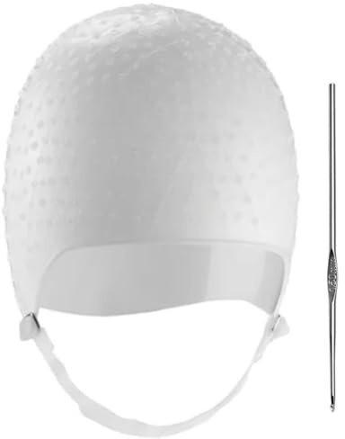 Luxylei Cuffia per con Fori in Silicone per Mèches, con Ago, Riutilizzabile, per Mèches, per Salone di Parrucchiere, Tinture, Strumenti per Colorazione dei