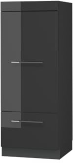 Vicco Armoire Micro-Ondes Fame-Line, Anthracite Haute Brillance, 60cm