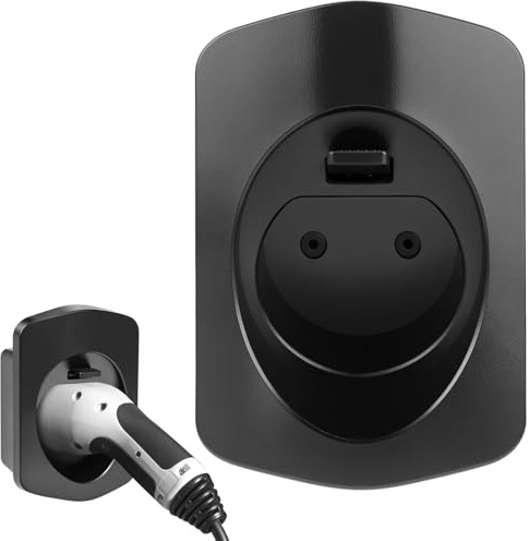 QWORK® Type 2 EV Charger Holder - Wall Mount Charging Cable Organiser, Waterproof & Heat Resistant -30℃ ~ +50℃