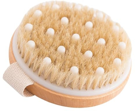 ELAYARD Brosse de Bain Bois sans Manche Exfoliante et Massante pour Corps Nettoyage Doux et Adaptée pour Unisexe Couleur Vert Olive