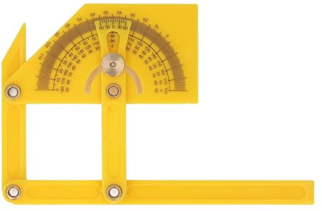 Garosa Goniometro 0-180 Gradi ABS Righello per Cercatore di Angolo per la Lavorazione del Legno Calibro di Angolo di Inclinazione Interno Esterno Regolabile con Dado di Bloccaggio in