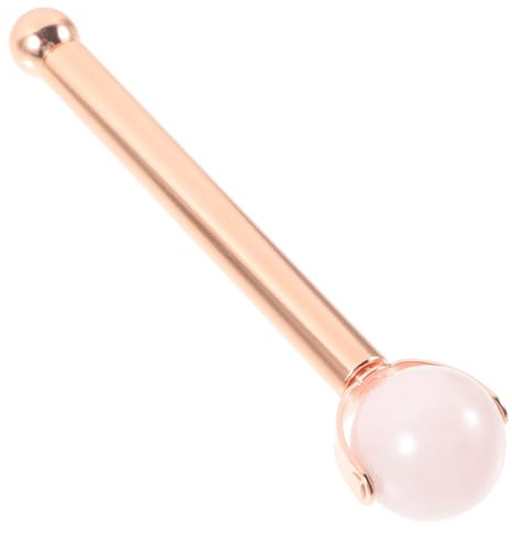 PAMINGONO Roller Facial Jade Rose pour Soins Peau Outil de Massage Visage avec Poignée Métallique Confortable Massage Doux et Sculptant Cadeau pour Femme et Homme