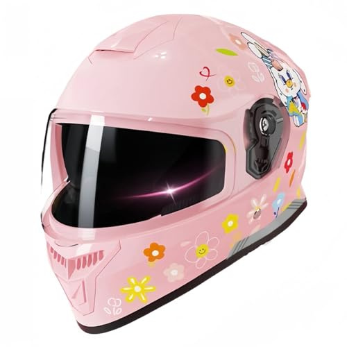 Barnhjälm, Helhjälm För Motorcykel, Scooter Cruiser-Cykelhjälm För 4-13 År Pojkar Flickor, ECE-Godkänd, Lätt Och Ventilerande Design C,(50-58CM)