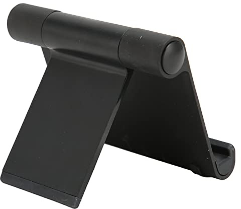 Haofy Telefonstativ 180-graders Rotation med Flervinkeljustering Vikbar Tabletthållare i Aluminiumlegering för Kontorsbord, Resor, Hemmabruk (Svart)