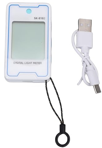 Funien Misuratore di luminosità Digitale con Display di umidità e Temperatura per Valutazioni Professionali Personali della Luce Misuratore Luce Portatile per Uso Interno Ed (SK-8102)