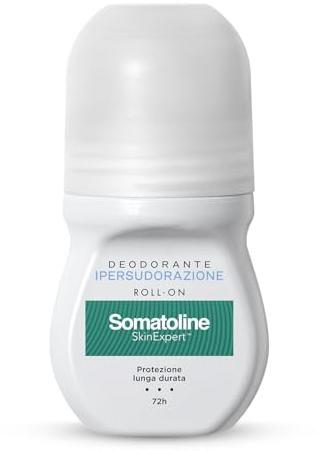 Somatoline SkinExpert Deodorante Ipersudorazione - Roll-On Antisudore 50 ml | Antitraspirante Ascelle Tripla Azione Antisudore, Antiodore Ed Emolliente - Protezione 72h Applicazione Precisa