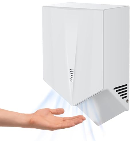 Asciugamani elettrico, sensore a infrarossi touchless per uso automatico, asciugatore a parete ad alta velocità per bagni e spazi commerciali