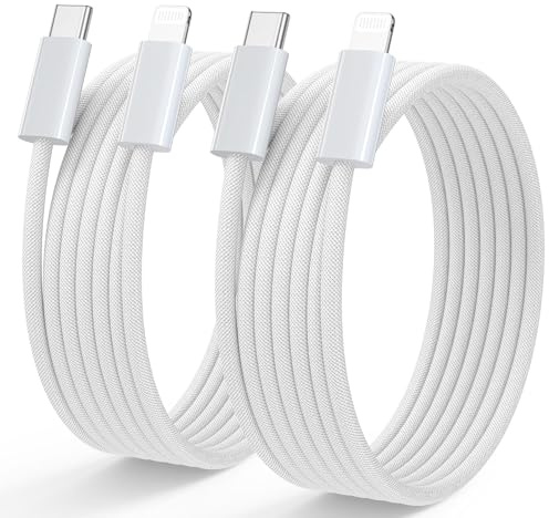 Cable USB C a Lightning 2M+2M [MFi Certificado] Cable Cargador iPhone | Carga Rápida Cable iPhone Compatible con iPhone 14 13 12 11 Pro/Pro Max/Mini, XR XS Max X, 8 7 6 6s Plus, 5s 5 Se