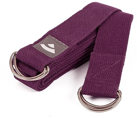Bodhi Yogagurt 2 in 1 | Yamala Belt aus Baumwolle | Praktisches Yoga Zubehör für Dehnen und Fitness | Waschbarer Carry Strap mit Metallverschluss | Tragegurt für dicke Yogamatten