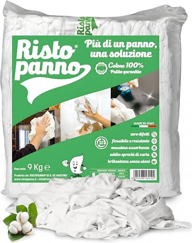 Panni Multiuso Stracci Bianchi Cotone - Box 9 kg - 40/50 x 50/60cm