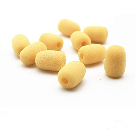 LINHUIPAD 10 Stück Ear-Hook Headset Microphone kleine Schaumstoffabdeckung Windscreen Mikrofon kompatibel mit Countryman B3, DPA und Point Mikrofone Ohrhörer mit 5 mm Durchmesser Loch