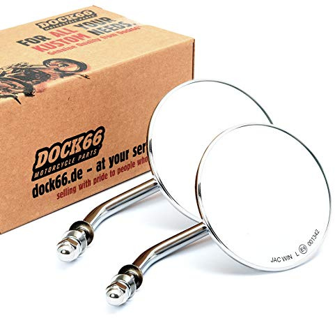 1 Paar Custom Spiegel rund 4/10cm chrom mit E-Zulassung, für Harley-Davidson®
